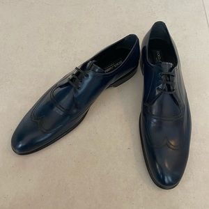 Dolce & Gabbana Navy Blue Wing Tip Oxford Dress Shoe